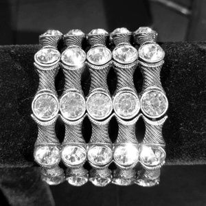 Crystal Rhinestone Metal STRETCH Bracelet